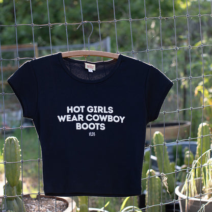 HOT GIRL CROP TEE BLACK
