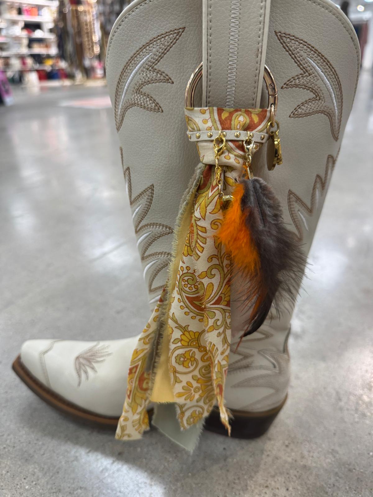 DB Signature Boot Charm- Saddle Suede